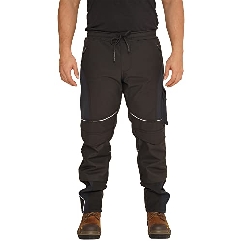 Sam Caan® Hi Viz Trousers Reflektierenden Hose Herren Arbeitshose Fluoreszierenden Warnschutz Hose Wasserfest Cargohose Soft Shell Arbeitskleidung von Sam Caan