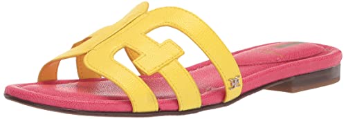 Sam Edelman Damen Bay Flache Sandale, Mimosa Yellow/Ultra Fuchsia, 39 EU von Sam Edelman