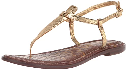 Sam Edelman Damen Gigi Flat Sandale, Bernstein Gold, 39 EU von Sam Edelman