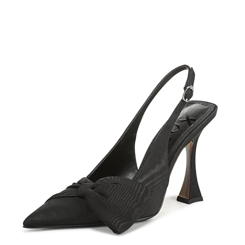 Sam Edelman Damen Onia Pump, Schwarze gerippte Seide, 37 EU von Sam Edelman