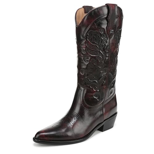Sam Edelman Rue Westernstiefel für Damen, Merlot, 38 EU von Sam Edelman