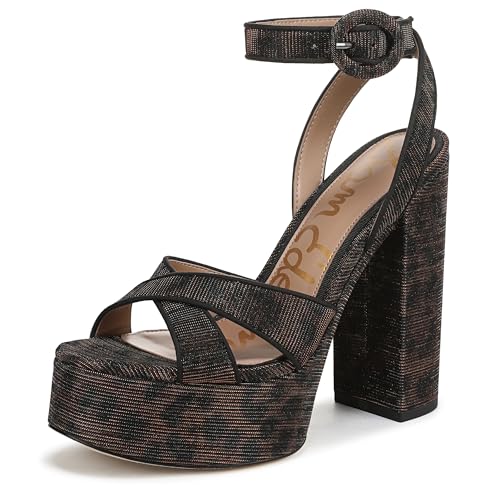Sam Edelman Savannah Damen-Sandalen mit Absatz, Brown Leopard Glitz Multi, 38.5 EU von Sam Edelman