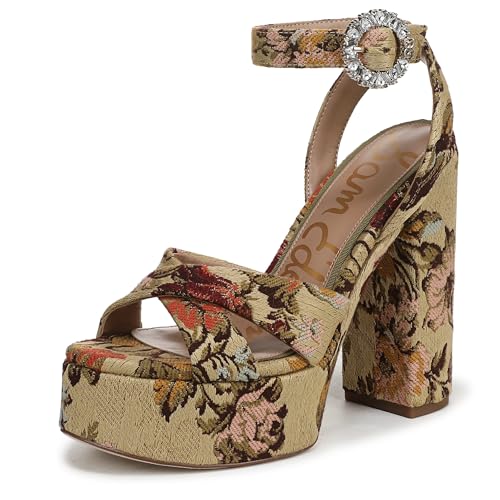 Sam Edelman Savannah Damen-Sandalen mit Absatz, Natürlicher Blumen-Farbkristall, 10 von Sam Edelman