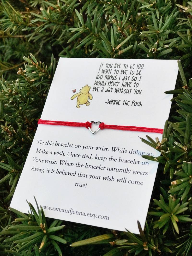 Am Besten Freund Wunscharmband W/Winnie Der Pooh | Beste Freunde, Liebe, Geschenk Für Einen Freund, Geschenk, Armband, Zitat, Pooh, Nettes Geschenk von SamAndJenna
