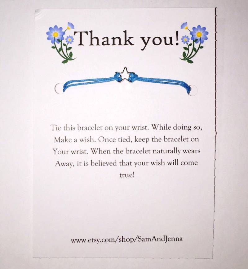 Danke Wünschen Armband W/Custom-Schnur | Dankeschön, Wertschätzung, Einfach Danke, Danke von SamAndJenna