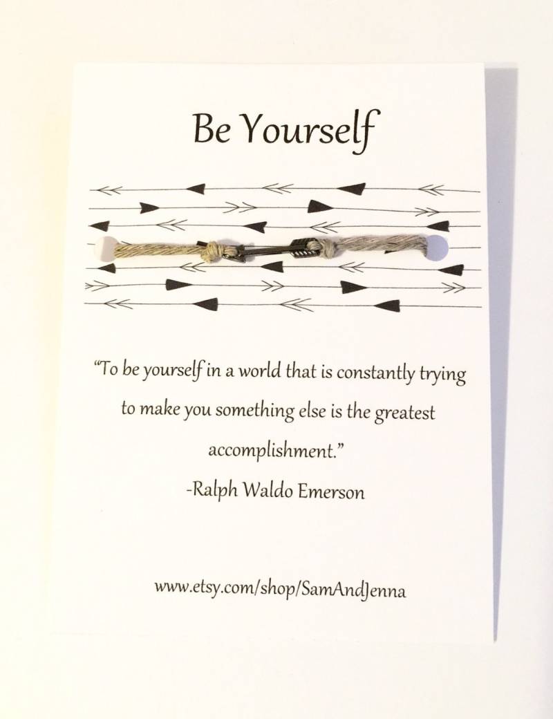 Werden Sie Sich Wünschen Armband W/Benutzerdefinierte Schnur | Pfeil, Zitat, Geschenk Für Einen Freund, Inspiration, Naturkordel, Richtung von SamAndJenna