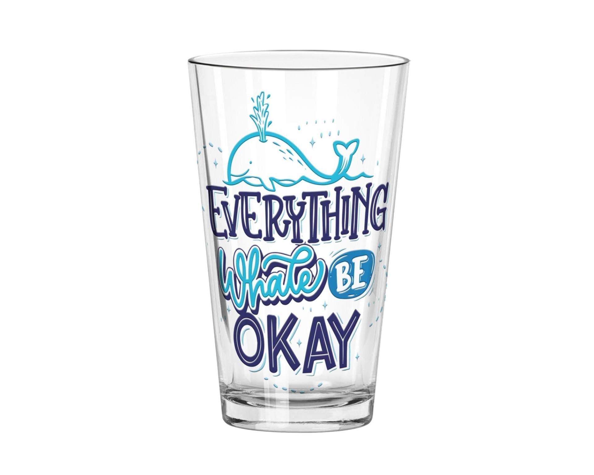 Alles Wal Sei Okay Glas Tumbler | Pint Bierglas Walliebhaber Geschenk Ermutigendes Becher Inspirierende Tasse von SamAndZoeyGifts