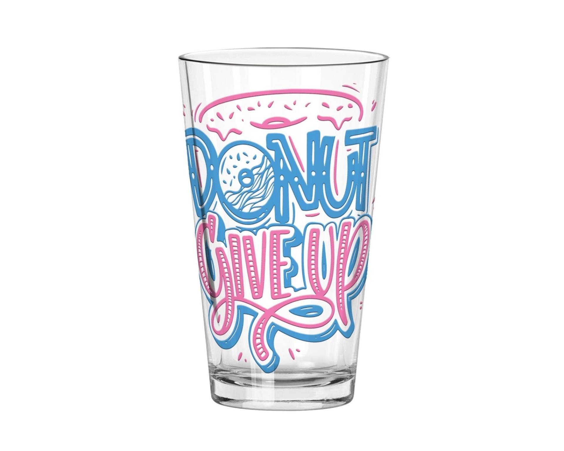 Donut Give Up Glas Tumbler | Pint Bierglas Trinkglas Liebhaber Becher Ermutigendes Geschenk Motivationsbecher von SamAndZoeyGifts