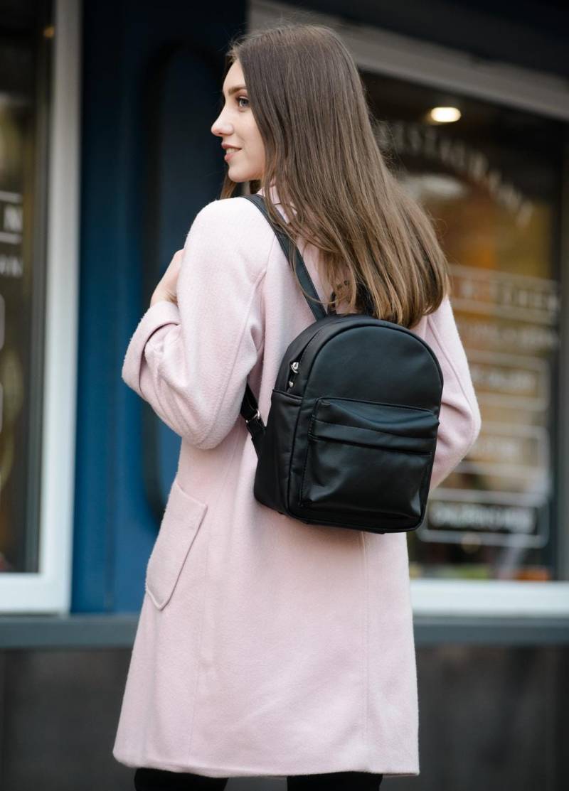 Eco Leder Rucksack Damen, Frauen Rucksack, Schwarzer Schwarze Schultertasche, Messenger Custom Designed, Stadt von SamBagCrafts