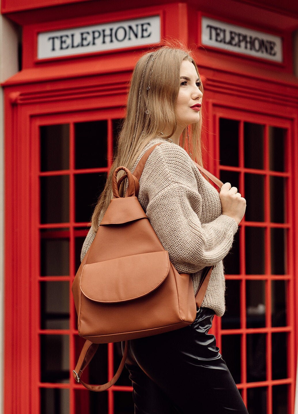 Eco Leder Rucksack Sambag, Damen Rucksack, Braune Tasche, Frauen Messenger Frauentasche, Brauner Eco Leder Rucksack Sambag, Damen Rucksack, Braune Tasche, Frauen Messenger Frauentasche, Brauner von SamBagCrafts