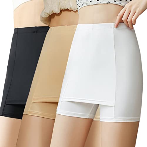 Anti-Scheuer-Shorts für Damen, doppellagige Sicherheits Shorts mit hoher Taille, weiche, Nahtlose Slipshorts, Sicherheitshosen, Lange Slips, Unterwäsche, Dehnbare Legging-Höschen für unter Kleidern von SamHeng