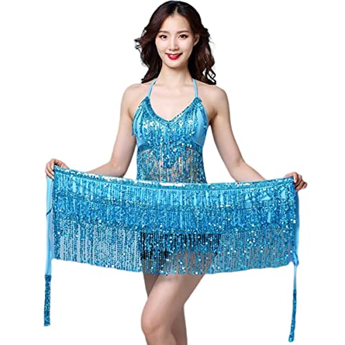 Bauchtanz Rock Hüfttuch, Pailletten Tassel Bauchtanz Rock Tanz Hip Belt Latin Dance Hula Hip Schal Performance Outfit für Frauen Mädchen von SamHeng