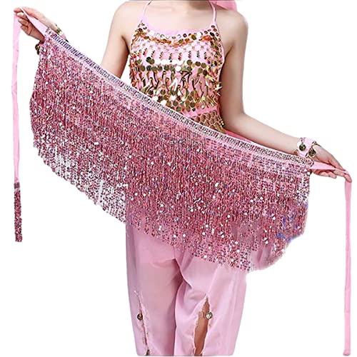 Bauchtanz Rock Hüfttuch, Pailletten Tassel Bauchtanz Rock Tanz Hip Belt Latin Dance Hula Hip Schal Performance Outfit für Frauen Mädchen von SamHeng