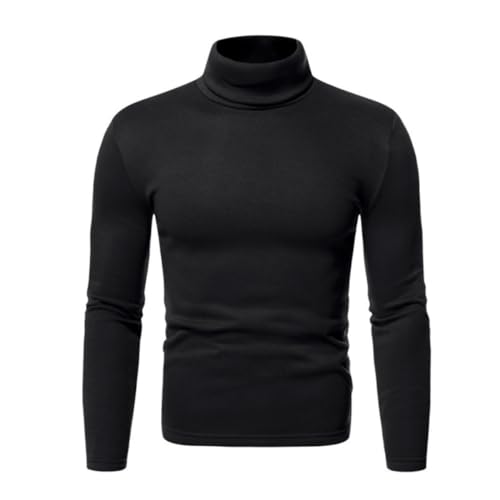 Rollkragenpullover für Herren, langärmelige einfarbige Fleece Oberteile, Slim-Fit Rollkragenpullover, Winter Thermo Basisschicht Oberteil, schlichtes, warmes Hemd Basic-Oberteile für Freizeit Arbeit von SamHeng