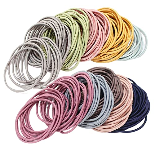 SamHeng 200 Stück Elastische Haargummis für Damen, Mehrfarbig Kein Metall Pferdeschwanz Halter für Mädchen, 2mm Haare Bobbles Strecken Haarbänder Haarschmuck DIY Haarzubehör für Frauen Kinder von SamHeng