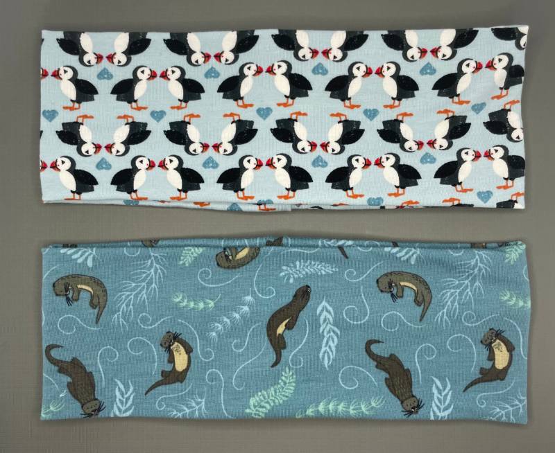 Sea Otter Und Puffin Alaskan Handgemachte Stirnbänder Jersey Knit Soft von SamInkAk