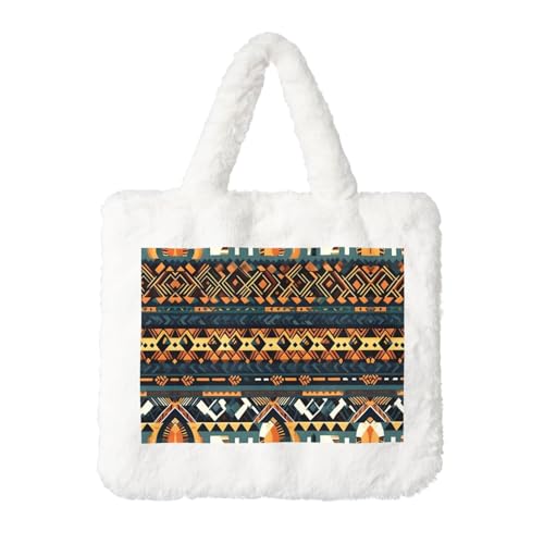 Afrikanische Tribal Ethnische Textur Plüsch Handtasche für Frauen - Perfekt für Schlüssel, Lippenstift und mehr - Ideales Geschenk für Weihnachten, Valentinstag von SamLng