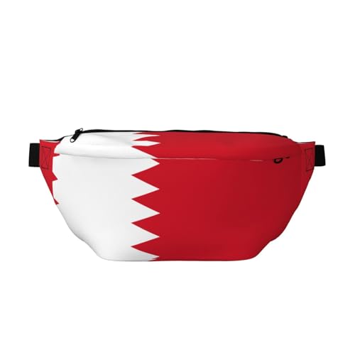 Bauchtasche mit Bahrain-Flagge, vielseitige Schultertasche für Damen und Herren, mit Reißverschlusstaschen, ideal für Reisen, Laufen, Schwarz, Einheitsgröße Bauchtasche mit Bahrain-Flagge, vielseitige Schultertasche für Damen und Herren, mit Reißverschlusstaschen, ideal für Reisen, Laufen, Schwarz, Einheitsgröße von SamLng