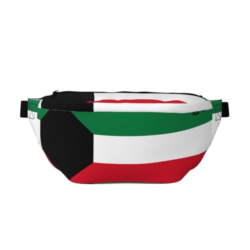 Bauchtasche mit Kuwaitischer Flagge, vielseitige Schultertasche für Damen und Herren, mit Reißverschlusstaschen, ideal für Reisen, Laufen, Schwarz, Einheitsgröße Bauchtasche mit Kuwaitischer Flagge, vielseitige Schultertasche für Damen und Herren, mit Reißverschlusstaschen, ideal für Reisen, Laufen, Schwarz, Einheitsgröße von SamLng