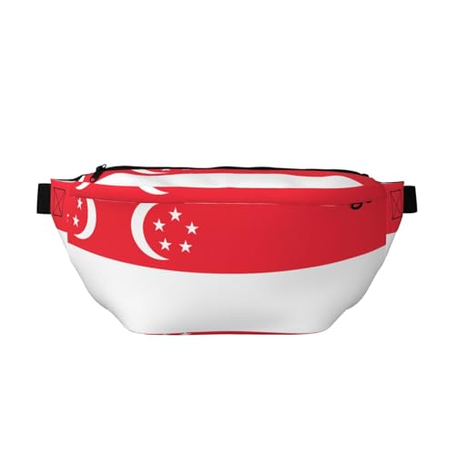 Bauchtasche mit Singapur-Flagge, vielseitige Schultertasche für Damen und Herren, mit Reißverschlusstaschen, ideal für Reisen, Laufen, Schwarz, Einheitsgröße Bauchtasche mit Singapur-Flagge, vielseitige Schultertasche für Damen und Herren, mit Reißverschlusstaschen, ideal für Reisen, Laufen, Schwarz, Einheitsgröße von SamLng