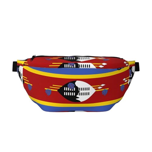 Bauchtasche mit Swasiland-Flagge – vielseitige Schultertasche für Damen und Herren mit Reißverschlusstaschen, ideal für Reisen, Laufen, Schwarz, Einheitsgröße Bauchtasche mit Swasiland-Flagge – vielseitige Schultertasche für Damen und Herren mit Reißverschlusstaschen, ideal für Reisen, Laufen, Schwarz, Einheitsgröße von SamLng