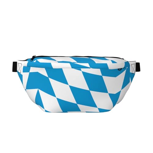 Bauchtasche mit bayerischer Flagge – vielseitige Schultertasche für Damen und Herren mit Reißverschlusstaschen, ideal für Reisen, Laufen, Schwarz, Einheitsgröße Bauchtasche mit bayerischer Flagge – vielseitige Schultertasche für Damen und Herren mit Reißverschlusstaschen, ideal für Reisen, Laufen, Schwarz, Einheitsgröße von SamLng