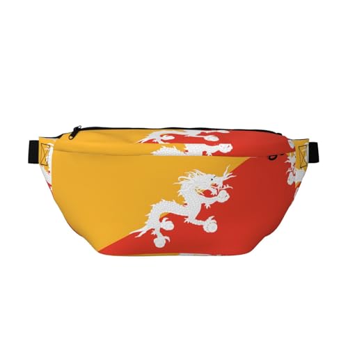 Bauchtasche mit bhutanischer Flagge, vielseitige Schultertasche für Damen und Herren, mit Reißverschlusstaschen, ideal für Reisen, Laufen, Schwarz, Einheitsgröße Bauchtasche mit bhutanischer Flagge, vielseitige Schultertasche für Damen und Herren, mit Reißverschlusstaschen, ideal für Reisen, Laufen, Schwarz, Einheitsgröße von SamLng