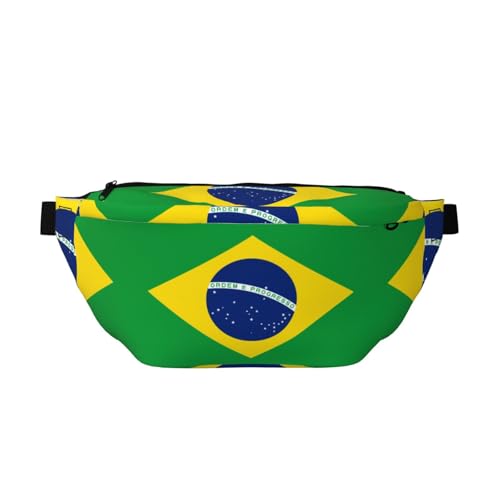 Bauchtasche mit brasilianischer Flagge, vielseitige Schultertasche für Damen und Herren, mit Reißverschlusstaschen, ideal für Reisen, Laufen, Schwarz, Einheitsgröße Bauchtasche mit brasilianischer Flagge, vielseitige Schultertasche für Damen und Herren, mit Reißverschlusstaschen, ideal für Reisen, Laufen, Schwarz, Einheitsgröße von SamLng