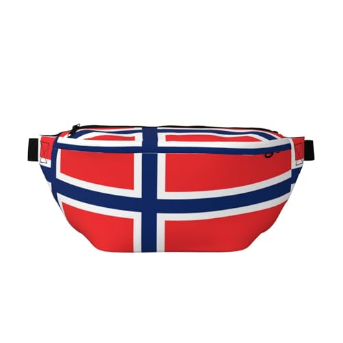 Bauchtasche mit norwegischer Flagge, vielseitige Schultertasche für Damen und Herren, mit Reißverschlusstaschen, ideal für Reisen, Laufen, Schwarz, Einheitsgröße Bauchtasche mit norwegischer Flagge, vielseitige Schultertasche für Damen und Herren, mit Reißverschlusstaschen, ideal für Reisen, Laufen, Schwarz, Einheitsgröße von SamLng