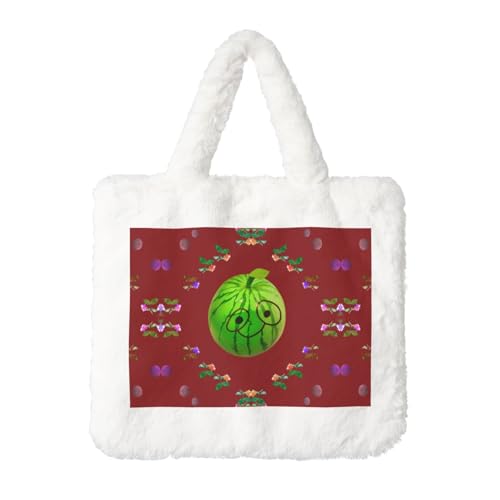 Big Eye Wassermelone Plüsch Handtasche für Frauen - Perfekt für Schlüssel, Lippenstift und mehr - Ideales Geschenk für Weihnachten, Valentinstag, Weiß, Einheitsgröße von SamLng