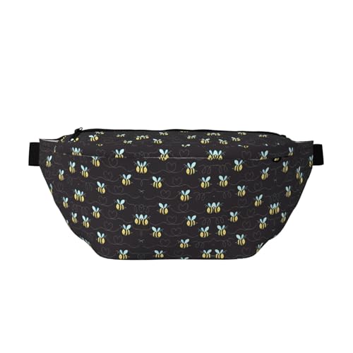 Cartoon Bumblebee Bauchtasche Crossbody Bag - Vielseitige Schultertasche für Damen und Herren mit Reißverschlusstaschen, ideal für Reisen, Laufen, Schwarz, Einheitsgröße Cartoon Bumblebee Bauchtasche Crossbody Bag - Vielseitige Schultertasche für Damen und Herren mit Reißverschlusstaschen, ideal für Reisen, Laufen, Schwarz, Einheitsgröße von SamLng