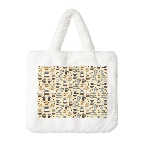 Coffee and Sweets Sugar Plush Handbag for Ladies - Large Coin Pouch, Wallet Purse and Velcro Accessory - Perfect Gift for Women, weiß, Einheitsgröße von SamLng