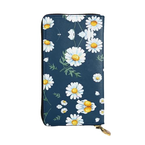 Daisy' Print Leder Lange Clutch-Geldbörse - Modische personalisierte Geldbörse, mehrere Kartenfächer, Geschenk bereit, Schwarz, Einheitsgröße Daisy' Print Leder Lange Clutch-Geldbörse - Modische personalisierte Geldbörse, mehrere Kartenfächer, Geschenk bereit, Schwarz, Einheitsgröße von SamLng