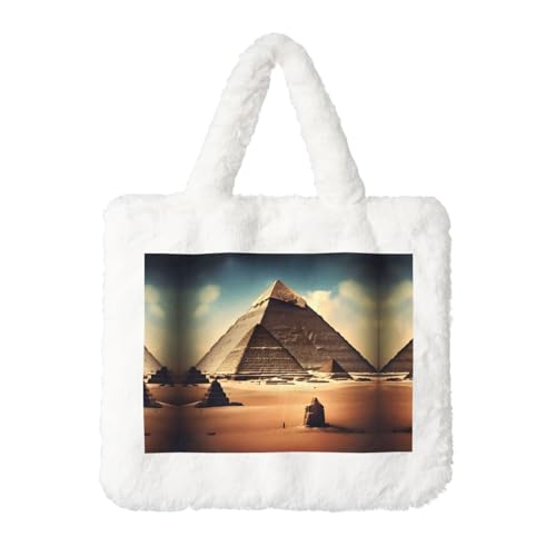 Dreaming of the Pyramids of Khufu Plush Handbag - Perfect for Autumn & Winter, Ideal as Coin Pouch Ideal Gift for Christmas and Valentine's Day von SamLng