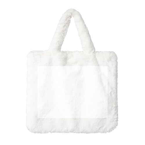 Einfarbige weiße Plüsch-Handtasche für Damen – perfekt für Schlüssel, Lippenstift und mehr – ideales Geschenk für Weihnachten, Valentinstag von SamLng