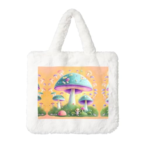 Fantasy Mushroom Plüsch Handtasche für Frauen - Perfekt für Schlüssel, Lippenstift und mehr - Ideales Geschenk für Weihnachten, Valentinstag von SamLng