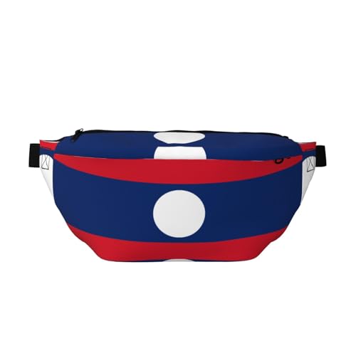Flag of Laos Bauchtasche Crossbody Bag - Vielseitige Schultertasche für Damen und Herren mit Reißverschlusstaschen, ideal für Reisen, Laufen, Schwarz, Einheitsgröße Flag of Laos Bauchtasche Crossbody Bag - Vielseitige Schultertasche für Damen und Herren mit Reißverschlusstaschen, ideal für Reisen, Laufen, Schwarz, Einheitsgröße von SamLng