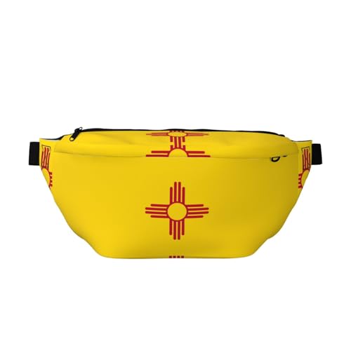 Flag of New Mexico Bauchtasche Crossbody Bag - Vielseitige Schultertasche für Damen und Herren mit Reißverschlusstaschen, ideal für Reisen, Laufen, Schwarz, Einheitsgröße Flag of New Mexico Bauchtasche Crossbody Bag - Vielseitige Schultertasche für Damen und Herren mit Reißverschlusstaschen, ideal für Reisen, Laufen, Schwarz, Einheitsgröße von SamLng
