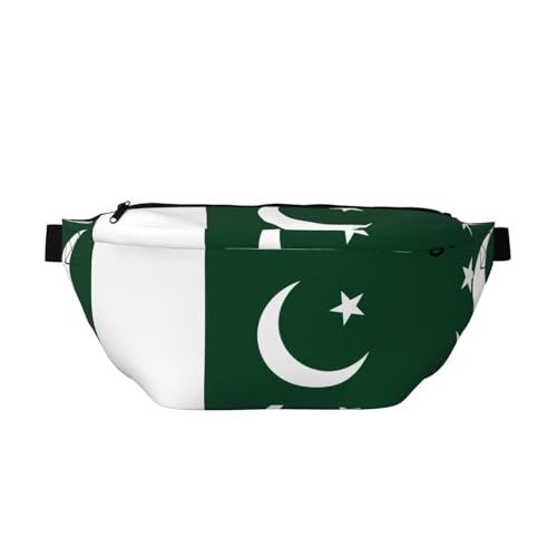 Flag of Pakistan Bauchtasche Crossbody Bag - Vielseitige Schultertasche für Damen und Herren mit Reißverschlusstaschen, ideal für Reisen, Laufen, Schwarz, Einheitsgröße Flag of Pakistan Bauchtasche Crossbody Bag - Vielseitige Schultertasche für Damen und Herren mit Reißverschlusstaschen, ideal für Reisen, Laufen, Schwarz, Einheitsgröße von SamLng