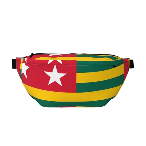 Flag of Togo Bauchtasche Crossbody Bag - Vielseitige Schultertasche für Damen und Herren mit Reißverschlusstaschen, ideal für Reisen, Laufen, Schwarz, Einheitsgröße Flag of Togo Bauchtasche Crossbody Bag - Vielseitige Schultertasche für Damen und Herren mit Reißverschlusstaschen, ideal für Reisen, Laufen, Schwarz, Einheitsgröße von SamLng