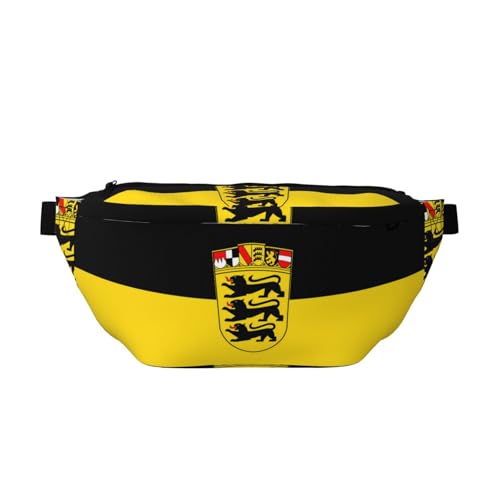 Flagge Baden-Württemberg Bauchtasche Crossbody Bag - Vielseitige Schultertasche für Damen & Herren mit Reißverschlusstaschen, Ideal für Reisen, Laufen, Schwarz, Einheitsgröße Flagge Baden-Württemberg Bauchtasche Crossbody Bag - Vielseitige Schultertasche für Damen & Herren mit Reißverschlusstaschen, Ideal für Reisen, Laufen, Schwarz, Einheitsgröße von SamLng