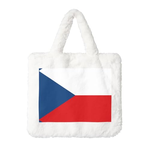 Flagge der Tschechischen Republik Plüsch Handtasche - Perfekt für Herbst & Winter, Ideal als Münzbeutel Ideales Geschenk für Weihnachten und Valentinstag, Weiß, One Size von SamLng
