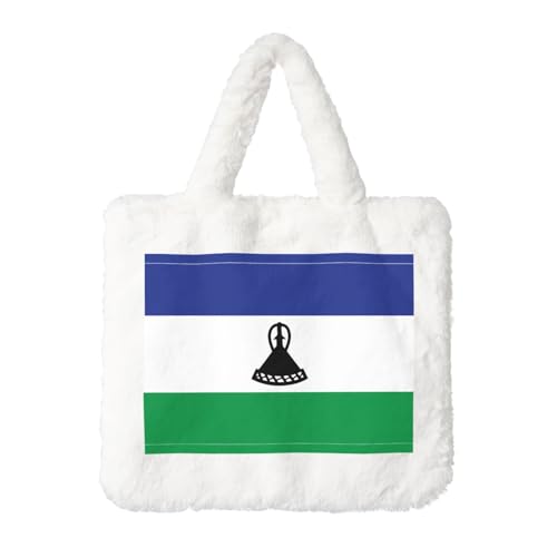 Flagge von Lesotho Plüsch Handtasche - Perfekt für Herbst & Winter, Ideal als Münzbeutel Ideales Geschenk für Weihnachten und Valentinstag von SamLng