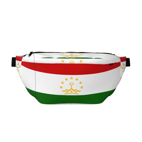 Gürteltasche mit Flagge von Tadschikistan, vielseitige Schultertasche für Damen und Herren, mit Reißverschlusstaschen, ideal für Reisen, Laufen, Schwarz, Einheitsgröße Gürteltasche mit Flagge von Tadschikistan, vielseitige Schultertasche für Damen und Herren, mit Reißverschlusstaschen, ideal für Reisen, Laufen, Schwarz, Einheitsgröße von SamLng