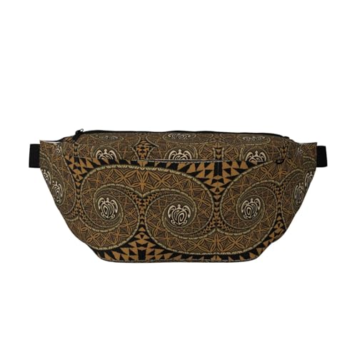 Hawaiian Tapa Honu Turtle Bauchtasche Crossbody Bag - Vielseitige Schultertasche für Damen und Herren mit Reißverschlusstaschen, ideal für Reisen, Laufen, Schwarz, Einheitsgröße Hawaiian Tapa Honu Turtle Bauchtasche Crossbody Bag - Vielseitige Schultertasche für Damen und Herren mit Reißverschlusstaschen, ideal für Reisen, Laufen, Schwarz, Einheitsgröße von SamLng