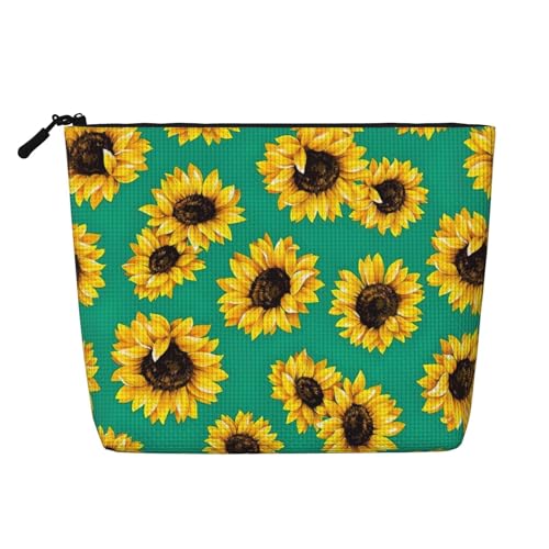 Kulturbeutel aus künstlichem Hanf, Motiv: Frühlings-Sonnenblumen, wiederverwendbar, Kosmetikzubehör, Kulturbeutel für Damen, vielseitig einsetzbar, Schwarz , Einheitsgröße Kulturbeutel aus künstlichem Hanf, Motiv: Frühlings-Sonnenblumen, wiederverwendbar, Kosmetikzubehör, Kulturbeutel für Damen, vielseitig einsetzbar, Schwarz , Einheitsgröße von SamLng