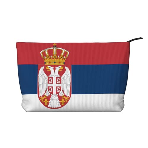 Make-up-Tasche aus Kord, Motiv: Flagge Serbiens – Kosmetik- und Kulturbeutel mit Reißverschluss – praktische Tasche für Damen-Make-up, Schwarz, Einheitsgröße Make-up-Tasche aus Kord, Motiv: Flagge Serbiens – Kosmetik- und Kulturbeutel mit Reißverschluss – praktische Tasche für Damen-Make-up, Schwarz, Einheitsgröße von SamLng