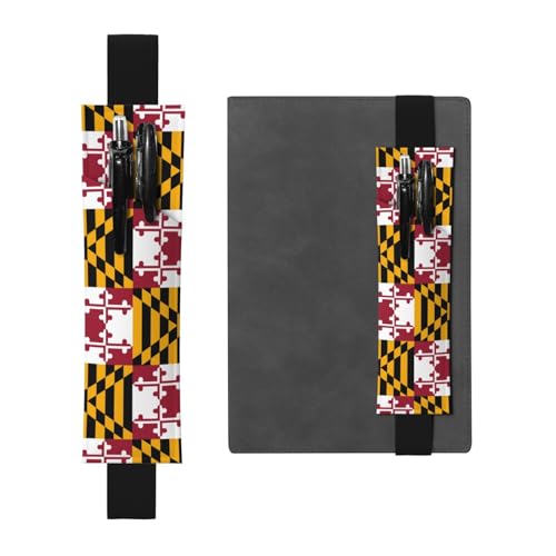 Maryland State Flag Leather Pen Holder Bookmark - Office Supplies - Detachable for Diary, Manual, Planned Book, Suitable von SamLng