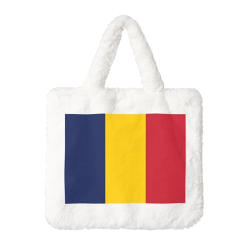 Plüsch-Handtasche mit Flagge des Tschads, perfekt für Herbst und Winter, ideal als Münzbeutel, ideales Geschenk für Weihnachten und Valentinstag von SamLng