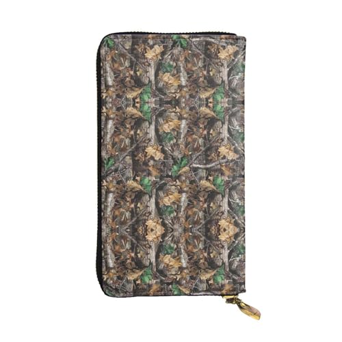 SamLng Cold Tree Camouflage Print Leder Lange Clutch Geldbörse für Frauen - Mode und Leicht Wasserdicht Leder Geldbörse Schwarz Einheitsgröße, Schwarz , Einheitsgröße von SamLng
